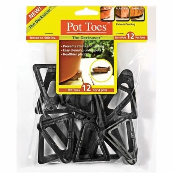 The Plant Stand PSNPT12BLHT Plant Stand Pot Toes Black 12PK Bag PSNPT12BLHT - main
